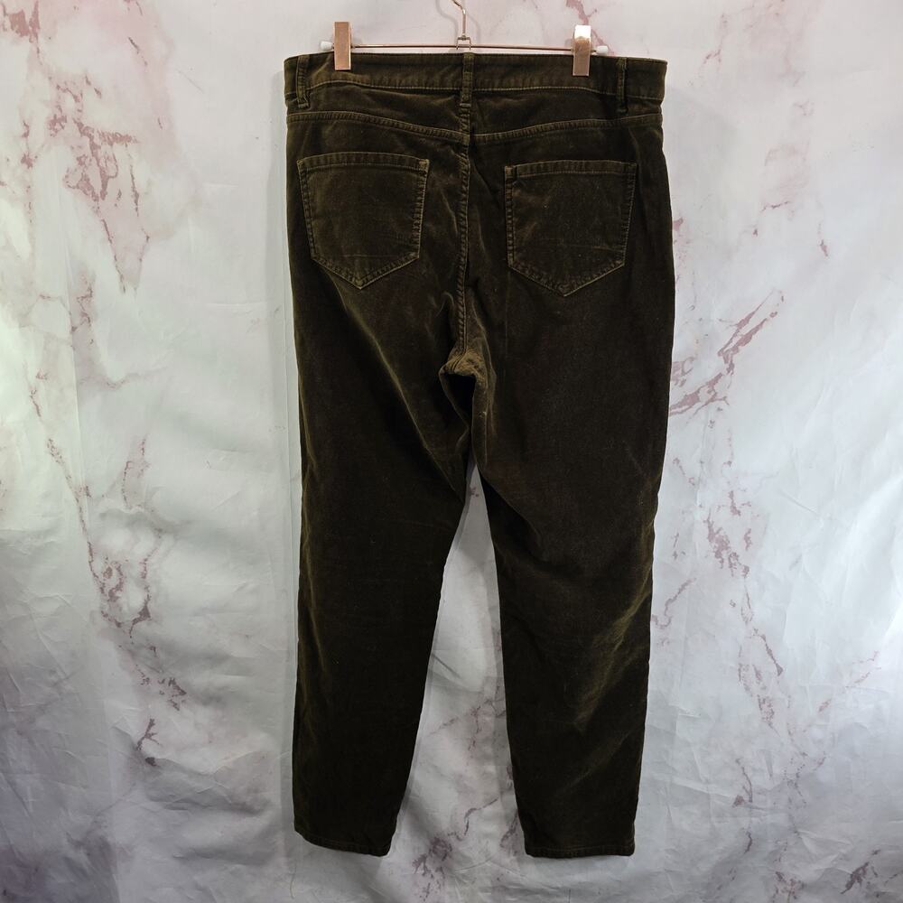 J Jill Pants Womens 12 X 28 Brown Velvet Corduroy High Rise Straight Crop Short